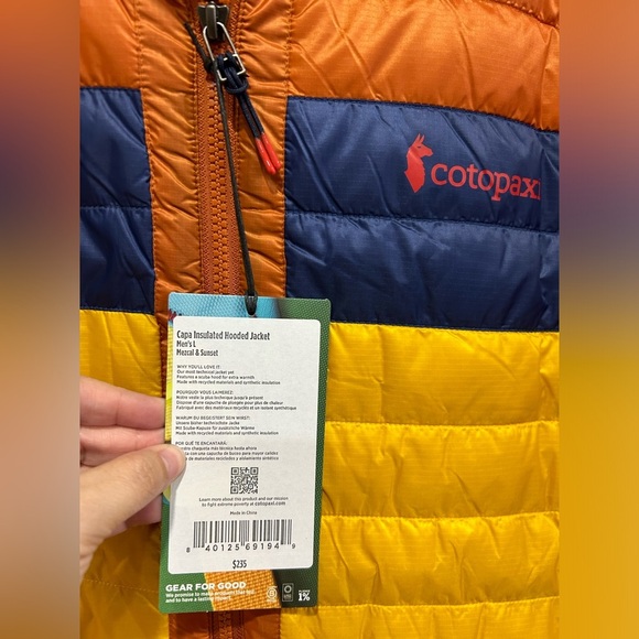 Cotopaxi Men's Large Capa Insulated Hooded Jacket Yellow Orange Mezcal NWT Puff - Picture 4 of 16